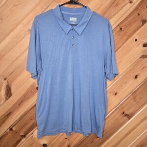 Alaskan‎ Hardgear Duluth Trading Co Mens Blue Polo Shirt Sz M Rayon Blend Bamboo